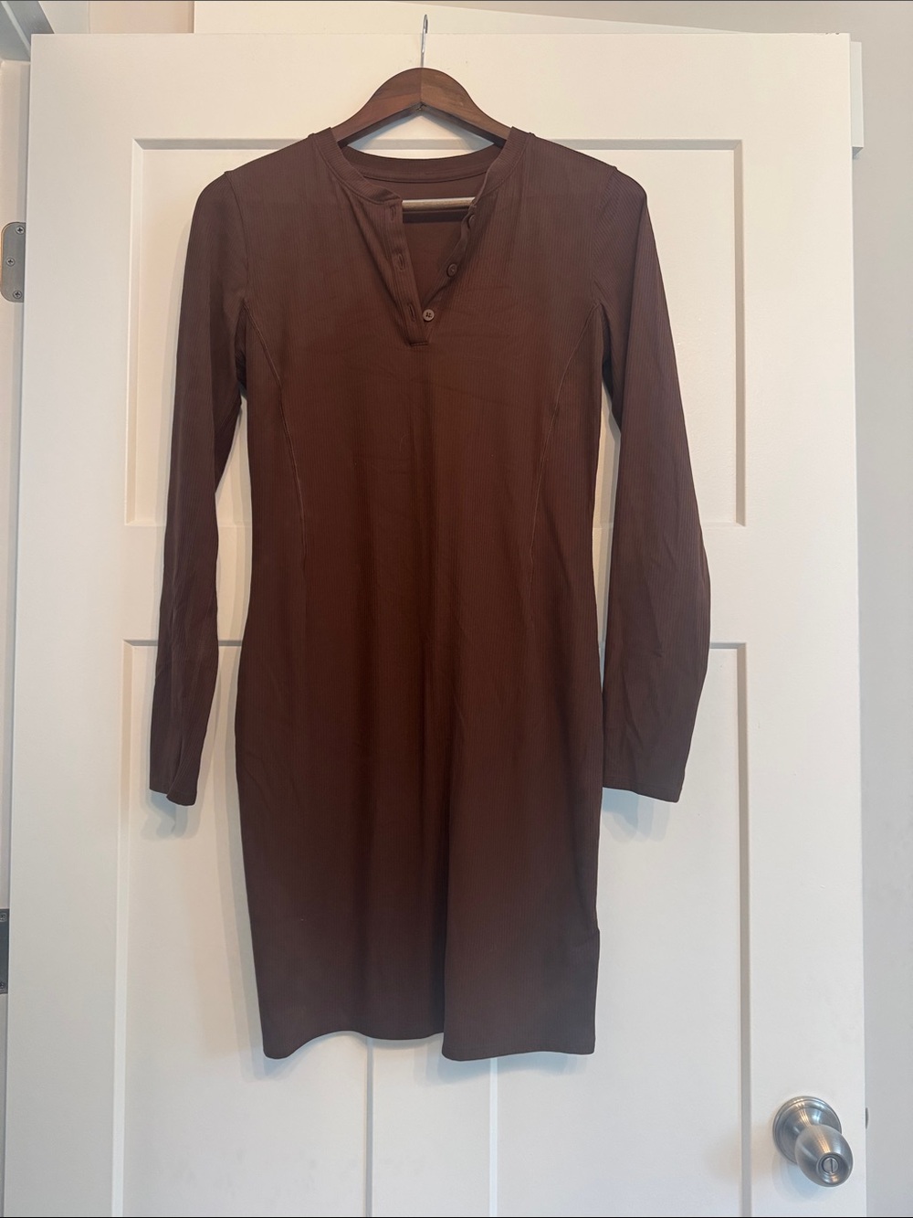lululemon athletica Long-Sleeve Brown Henley Dress